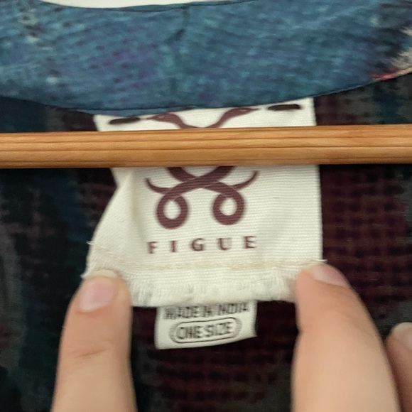 Figue Nomad Silk Patterned Fringe Kimono - Picture 7 of 9